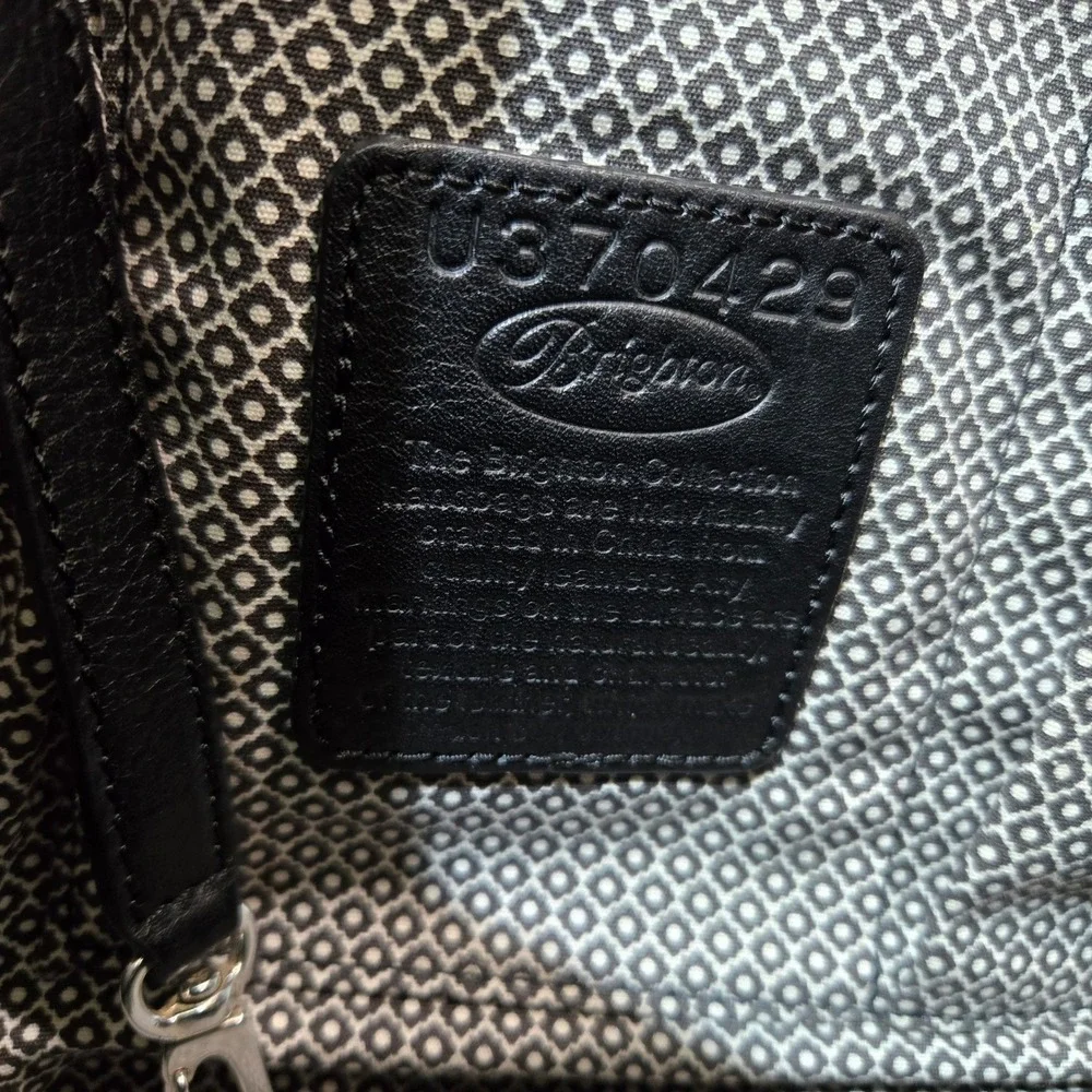 Brighton Tote Bag‎ Black Snakeskin Studded Leather Heart Charm Crossbody